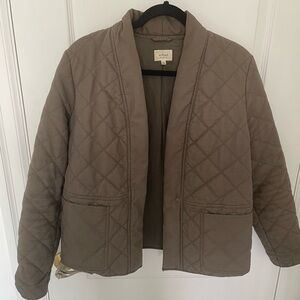 Aritzia Wilfred Quilted Kimono Jacket in Brown/Taupe